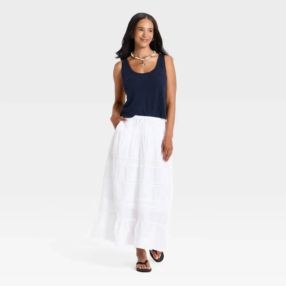 Women Lace Maxi Full Skirt